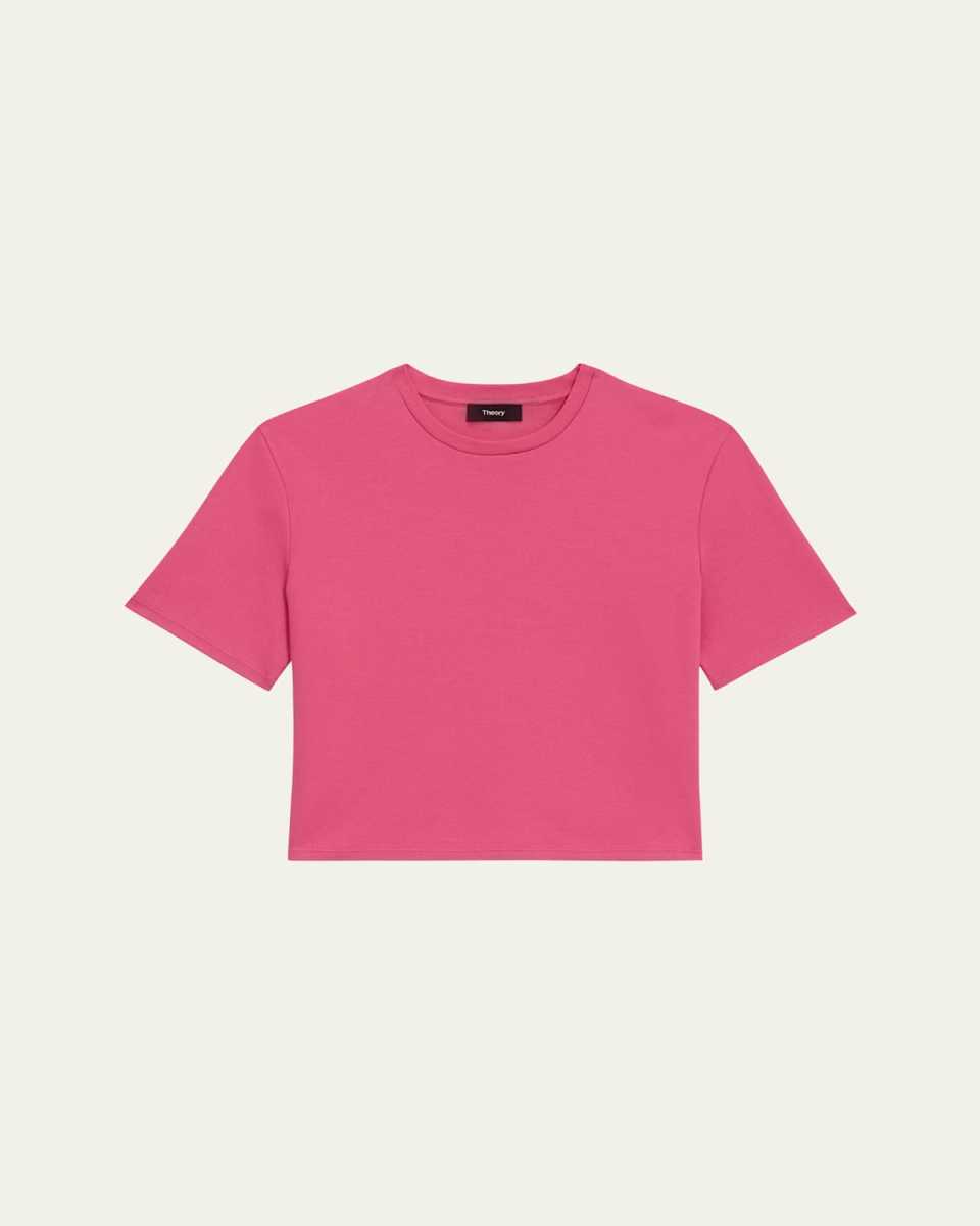 Short-Sleeve Cropped Cotton T-Shirt