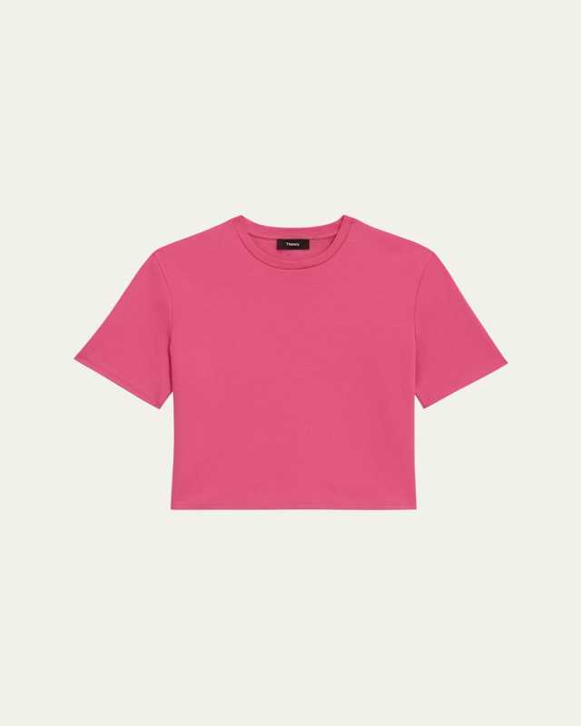 Short-Sleeve Cropped Cotton T-Shirt