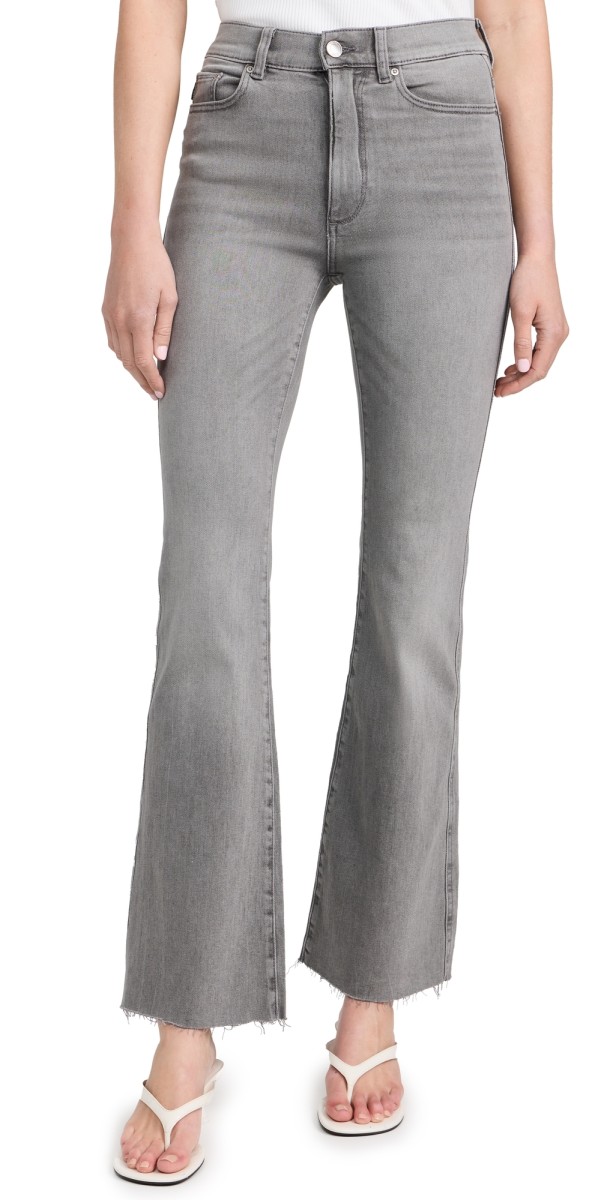 DL1961 Bridget Boot: High Rise Instasculpt Jeans Pebble (Performance)