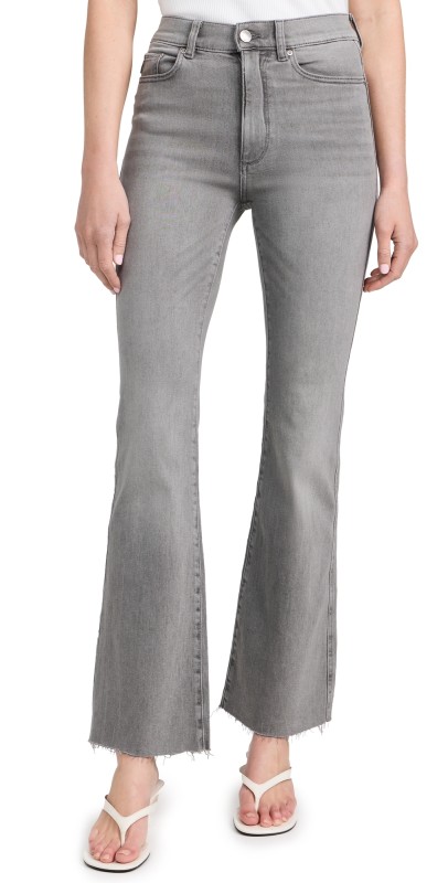 DL1961 Bridget Boot: High Rise Instasculpt Jeans Pebble (Performance)