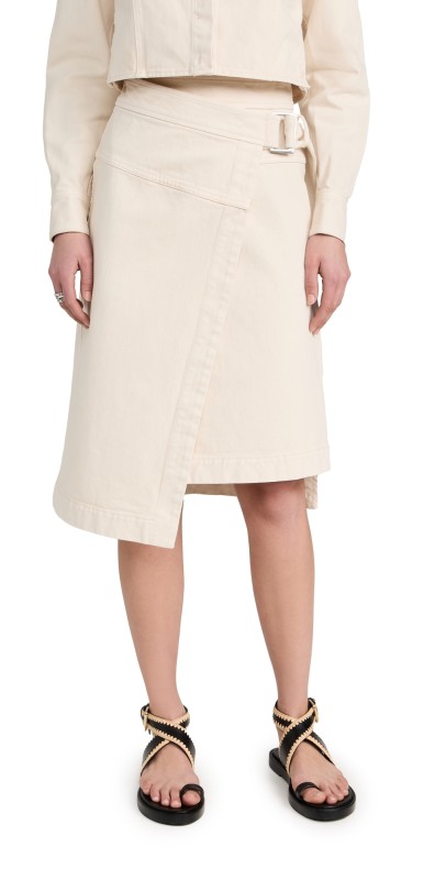 3.1 Phillip Lim Denim Wrap Skirt Ecru