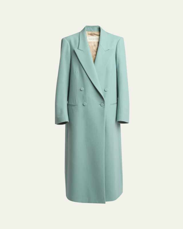 Rinko Long Double-Breasted Wool Coat