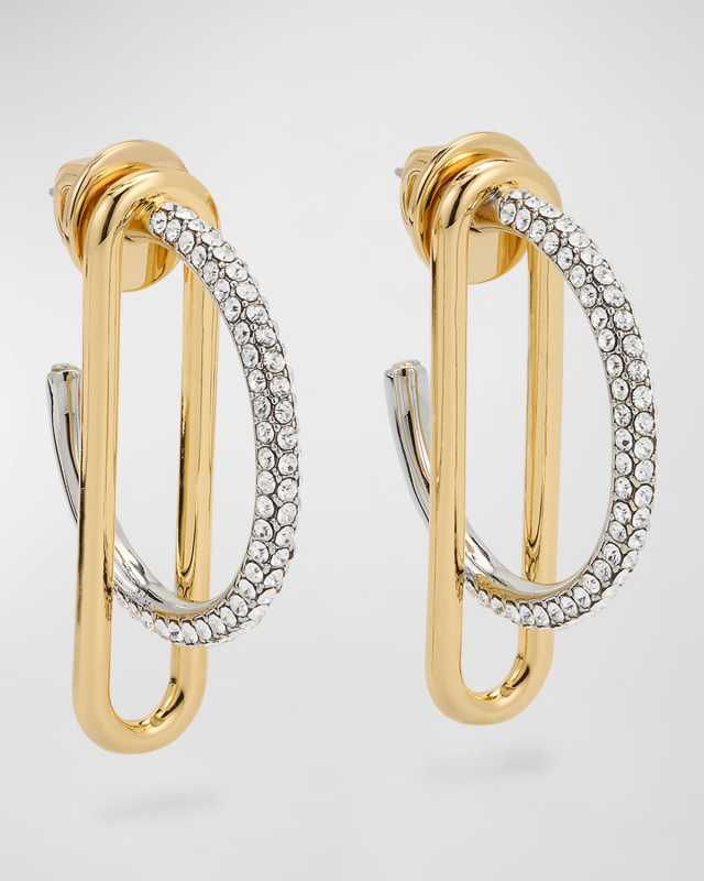 Mini Astra Two-Tone Hoop Earrings