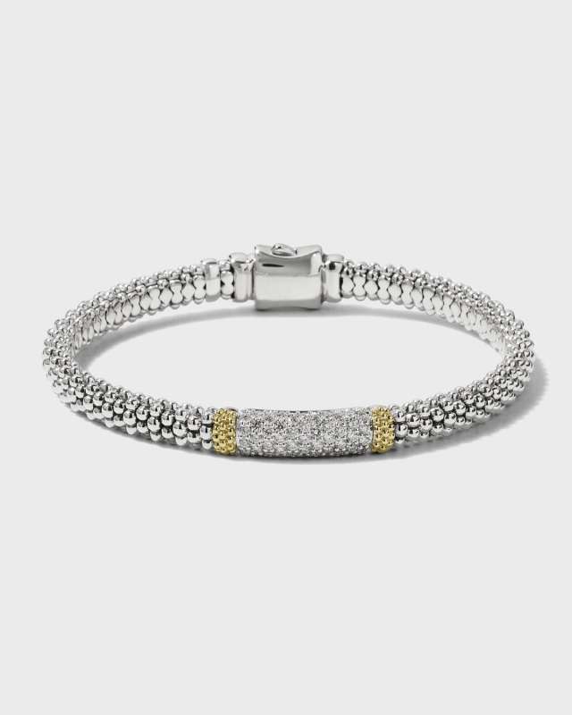 Diamond Lux Caviar 6mm Single Station Bracelet