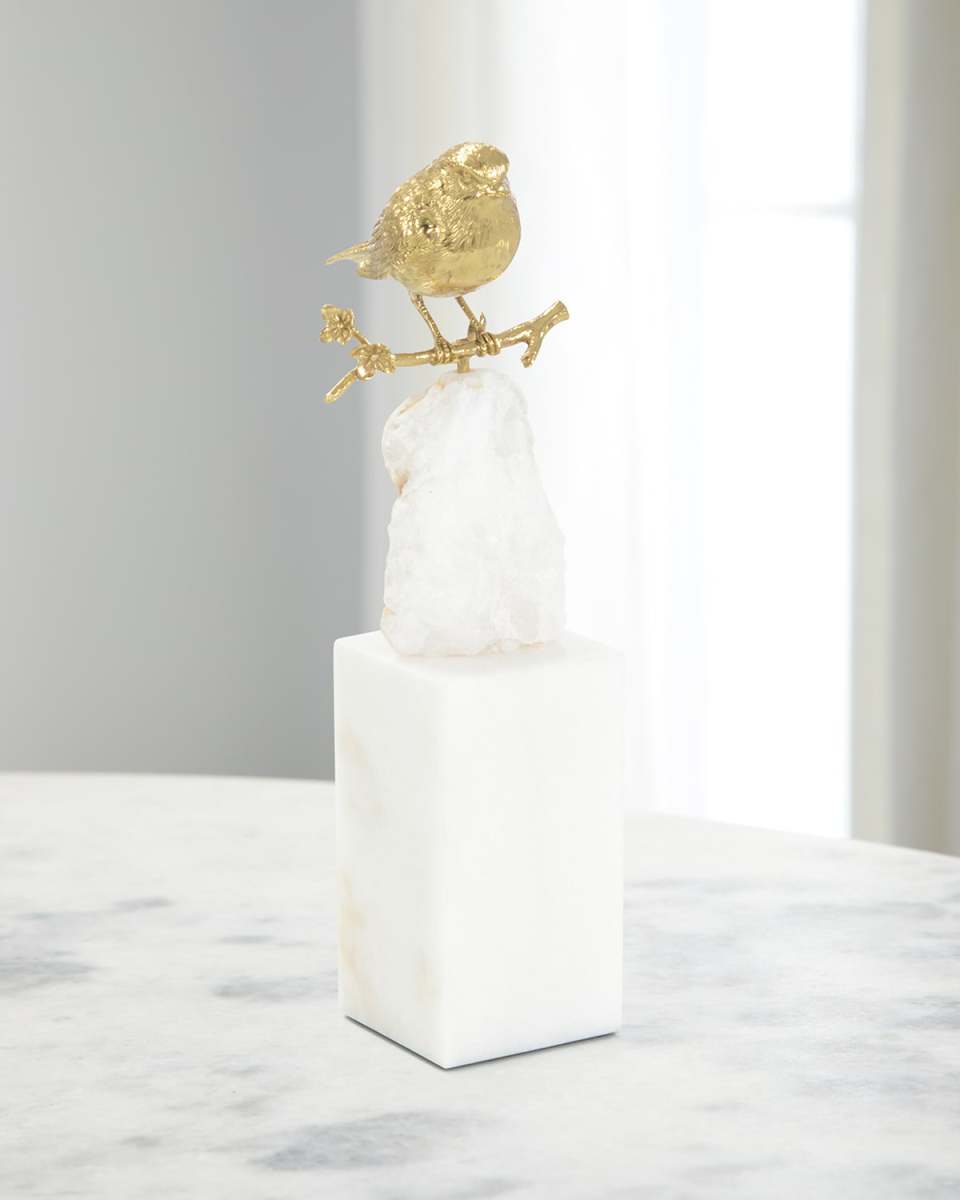 Brass Bird and Quartz Sculpture I