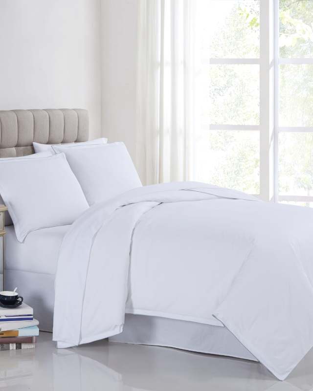 3-Piece 400-Thread Count Percale Full/Queen Duvet Set, White