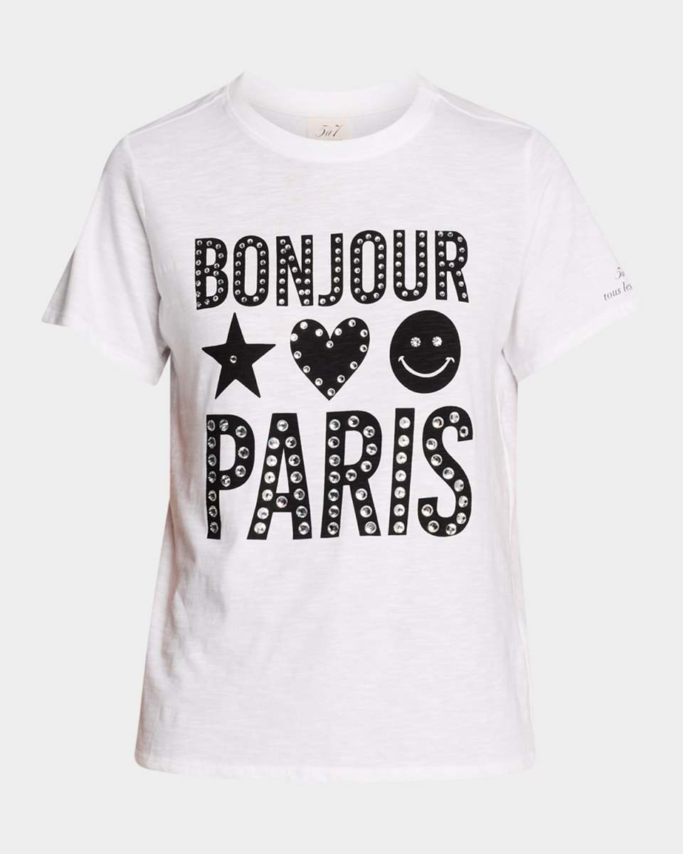 Bonjour Paris Crewneck Graphic Tee