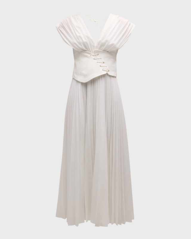 Airlie Pleated Corset Midi Dress