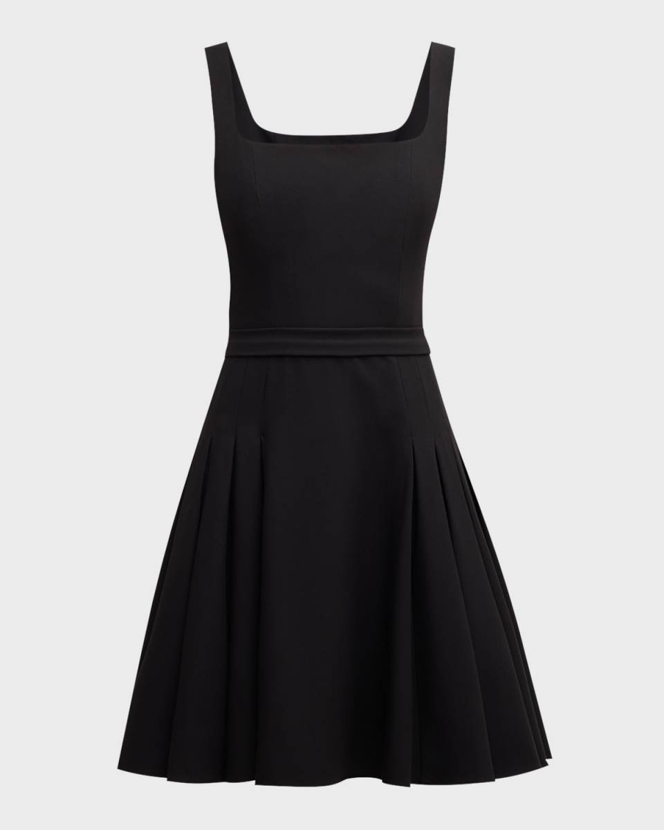 Aphrodite Pleated Square-Neck Mini Dress