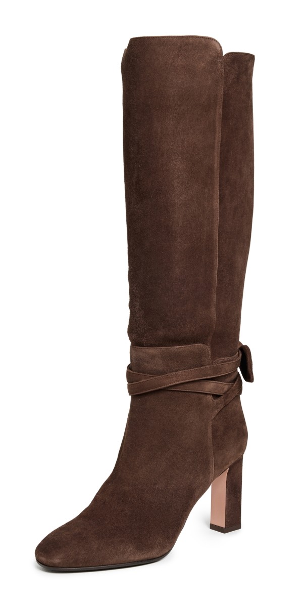 Aquazzura Very Bow Tie Boots 85mm Espresso