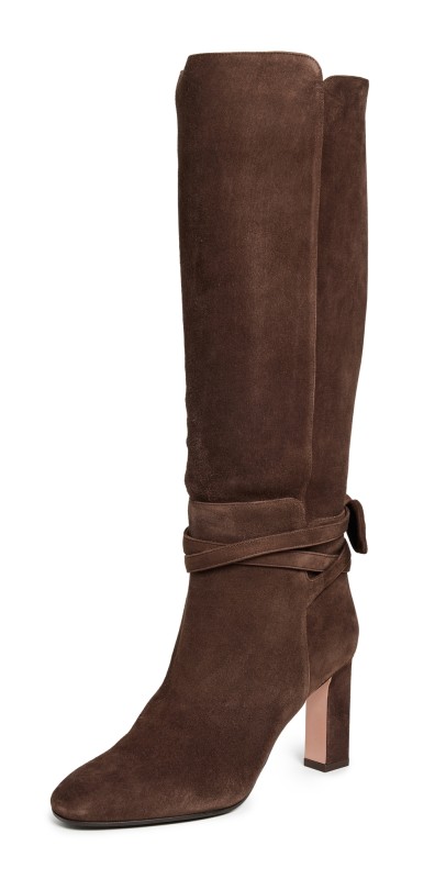 Aquazzura Very Bow Tie Boots 85mm Espresso
