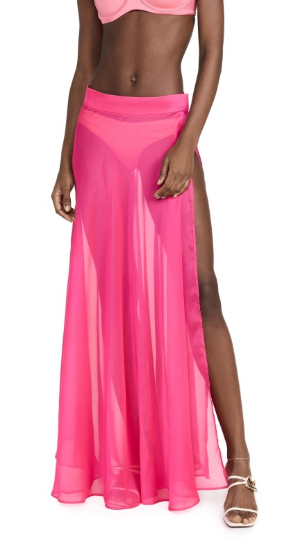 Shani Shemer Alaia Long Slit Skirt Pink