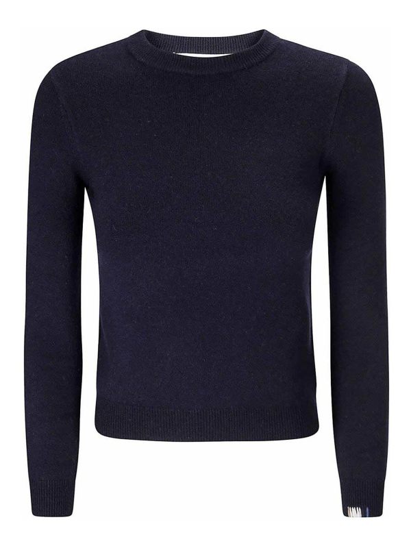 Extreme Cashmere Pull Col Bateau - Bleu Foncé