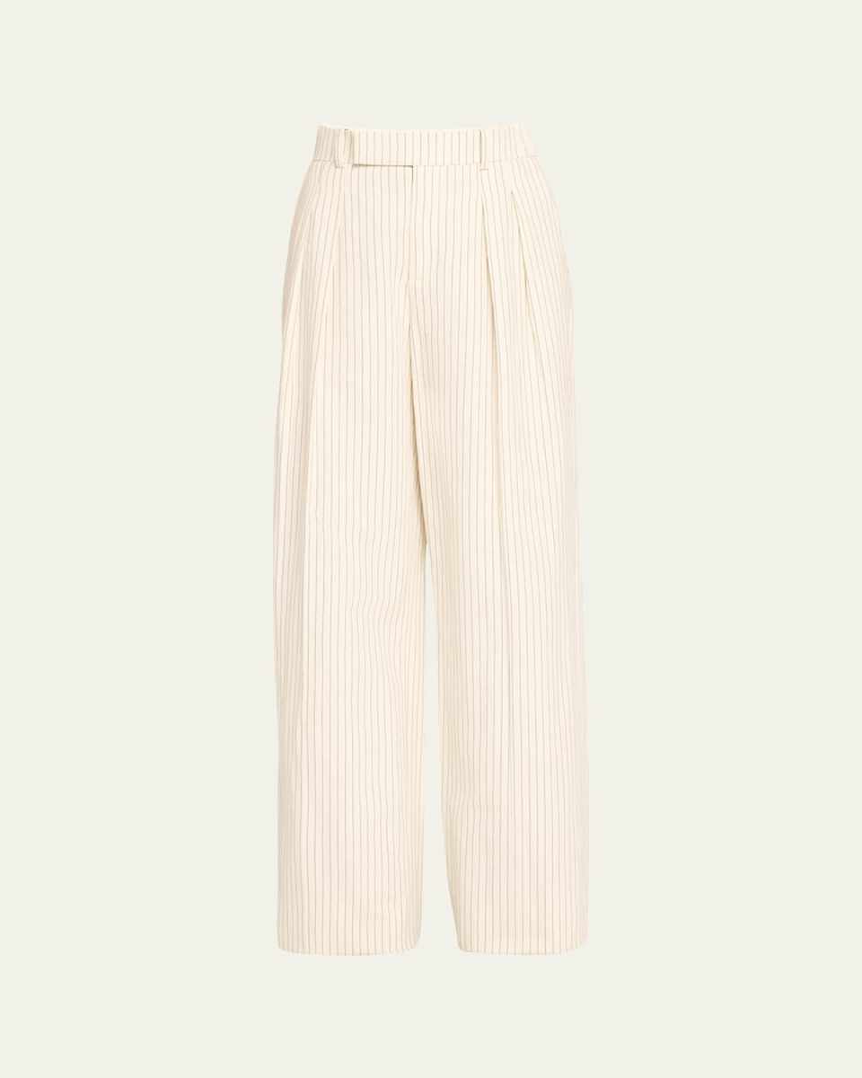 Pleated Mid-Rise Trousers