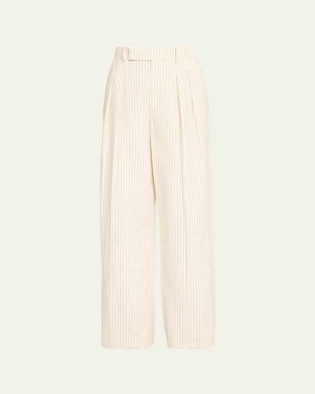 Pleated Mid-Rise Trousers
