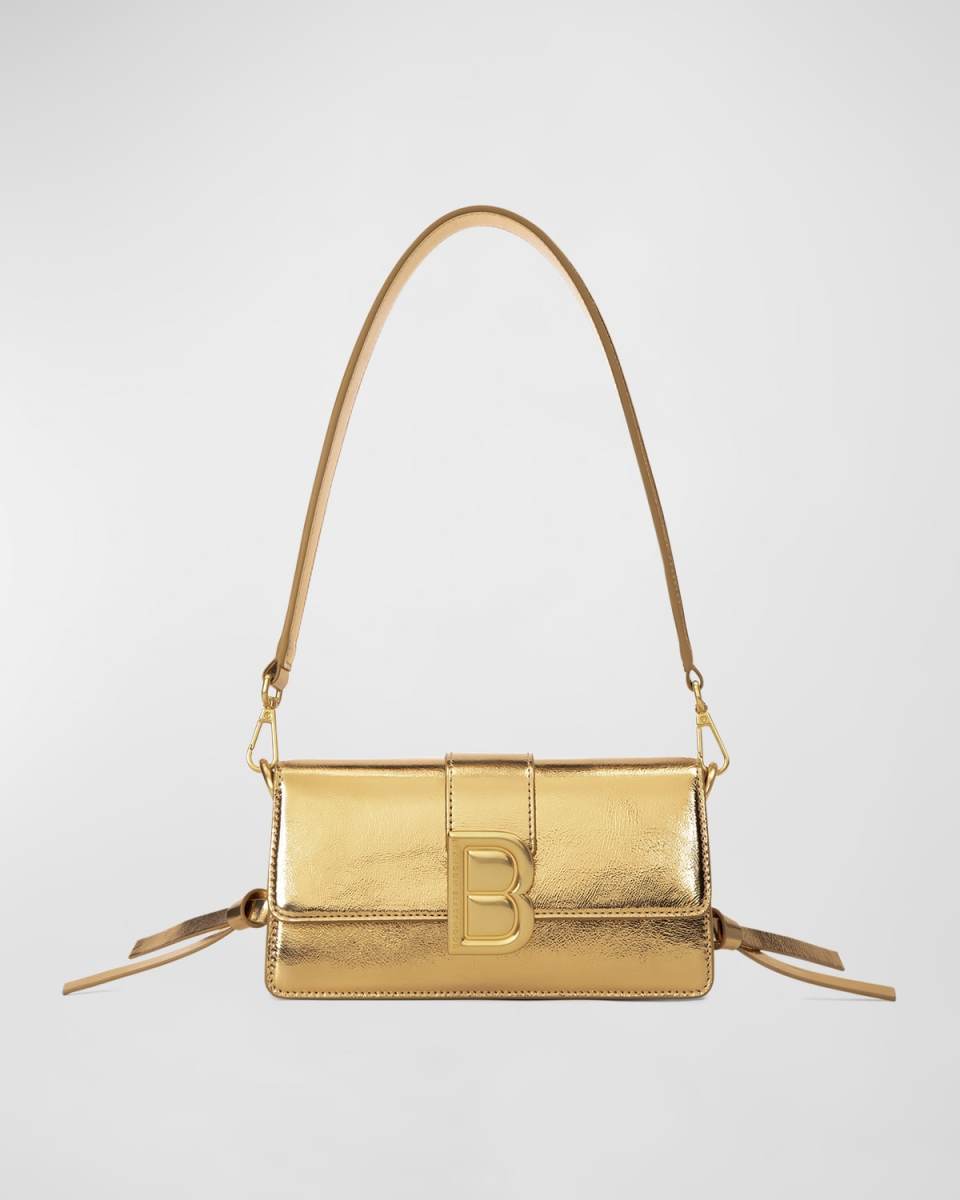 Nia Medium Metallic Leather Shoulder Bag