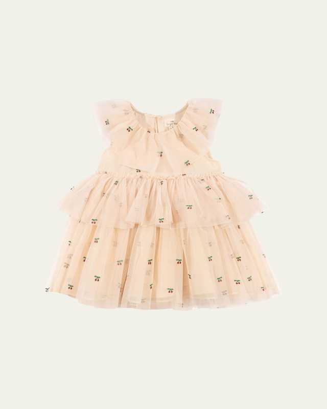 Girl's Feya Fairy Tiered Cherry-Print Dress, Size 2-6