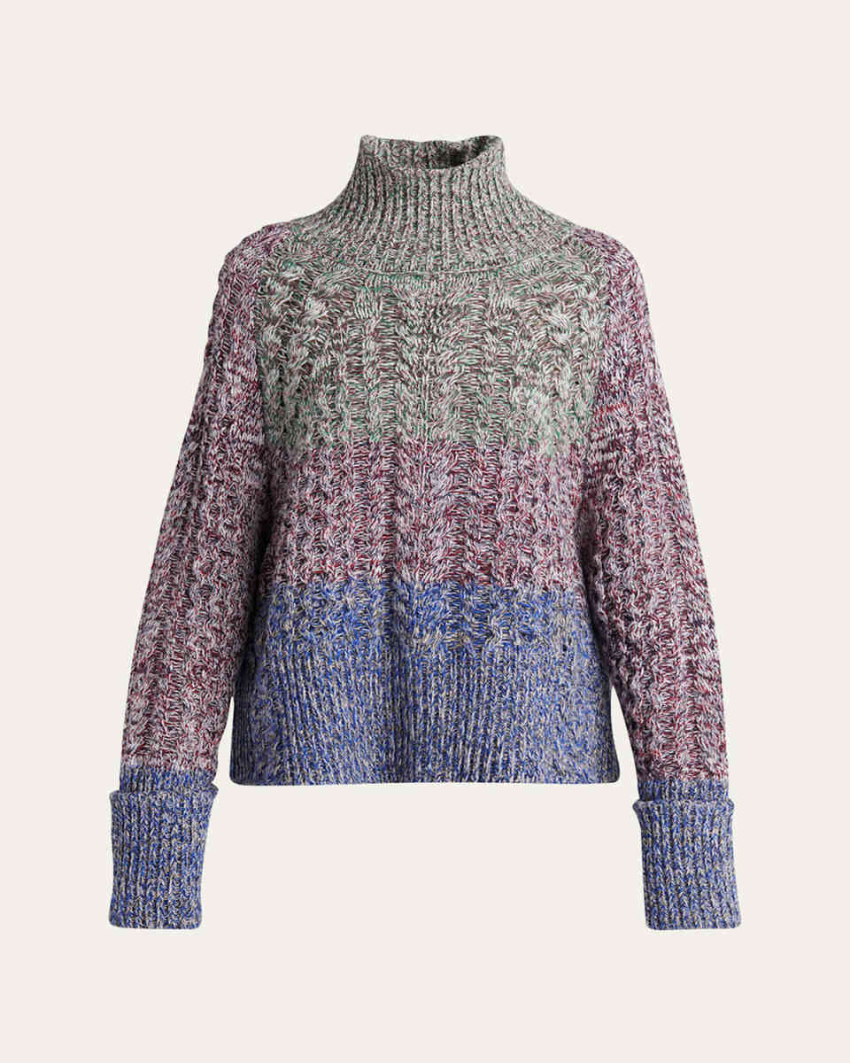 Journey Cable-Knit Turtleneck Sweat