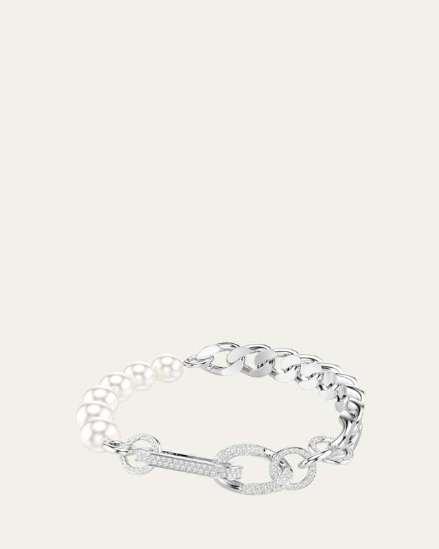 Dextera Crystal Pearl Mixed Link Bracelet