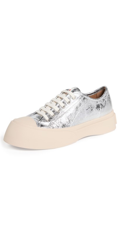 Marni Laced Up Sneakers Silver
