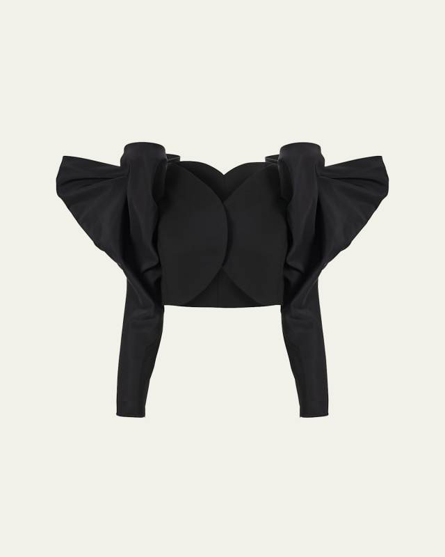 Bow-Sleeve Crop Jacket
