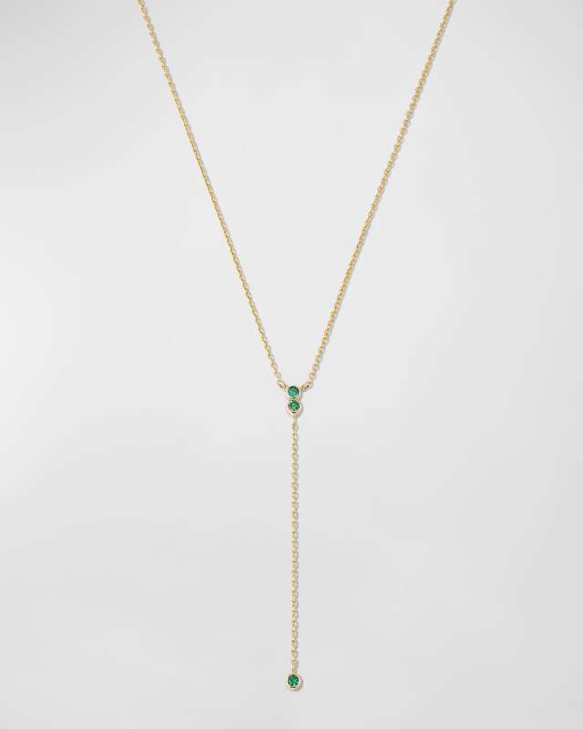 Baby Emerald Lariat Necklace