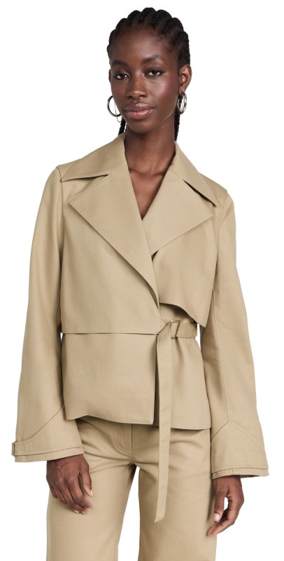 Rosie Assoulin Yippee Kayak Trench Jacket Khaki