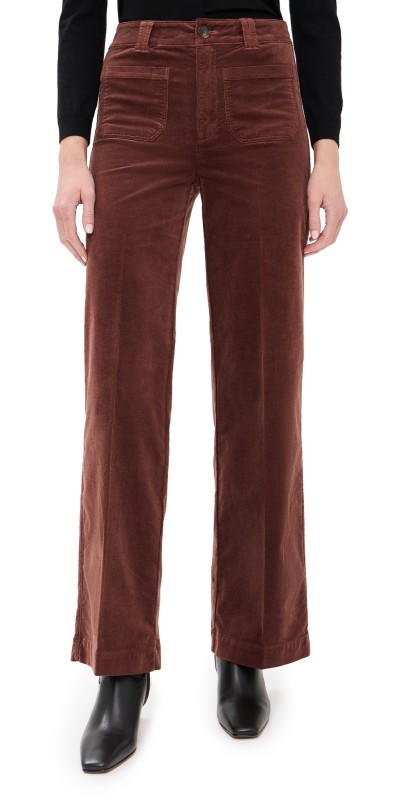PAIGE Corduroy Sasha 32 Pants with Patch Pocket Landslide