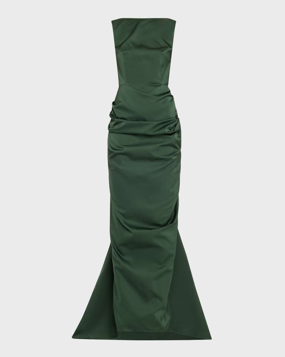 Danama Draped Train Backless Gown