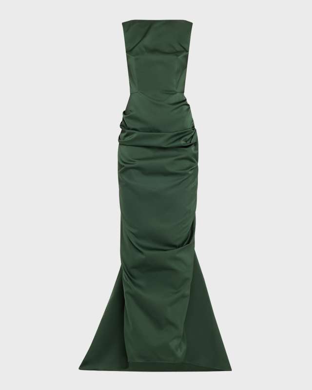 Danama Draped Train Backless Gown