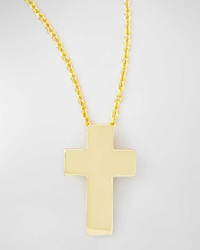Small 18k Yellow Gold Cross Necklace