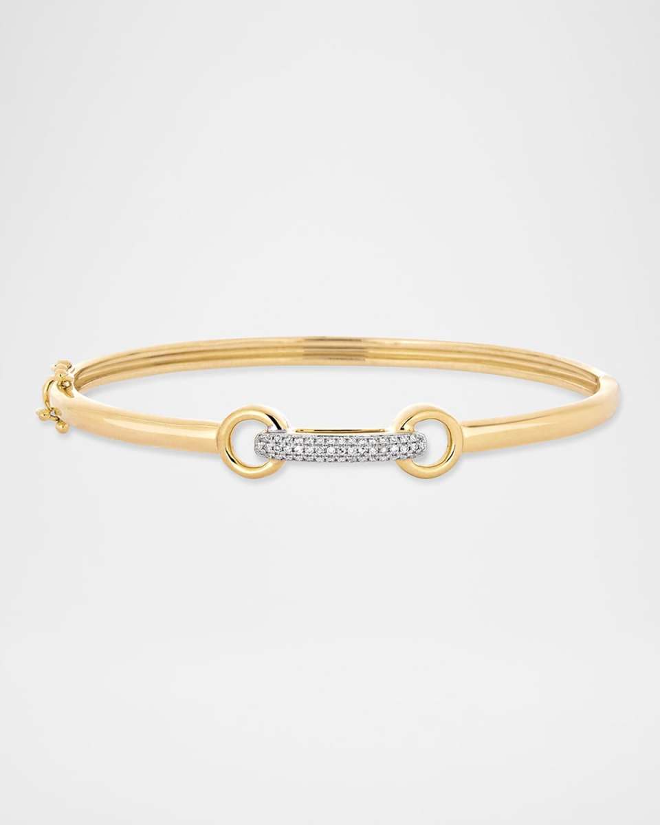 14K Yellow Gold Bridle Diamond Bangle Bracelet