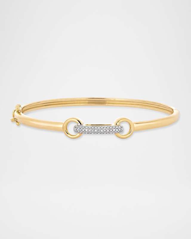 14K Yellow Gold Bridle Diamond Bangle Bracelet