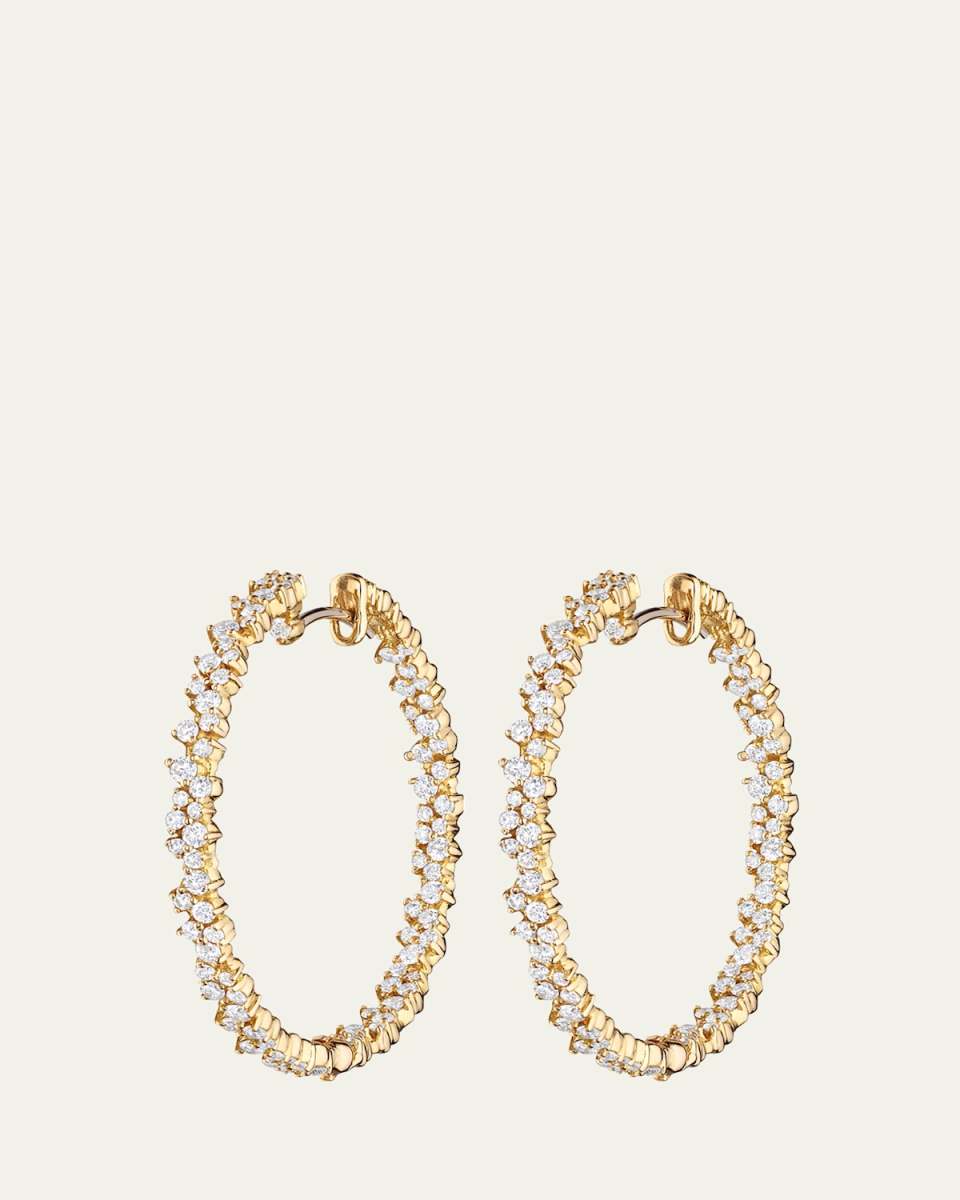 18k Gold Diamond Confetti Hoop Earrings