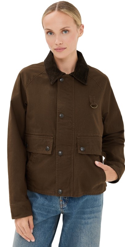 Polo Ralph Lauren Crop Utility Barn Jacket Court Brown