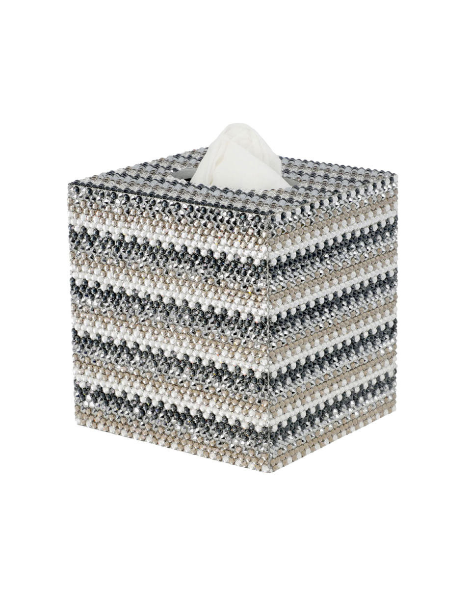 Biarritz Boutique Tissue Box with Swarovski Crystals, Silver