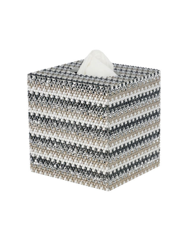 Biarritz Boutique Tissue Box with Swarovski Crystals, Silver