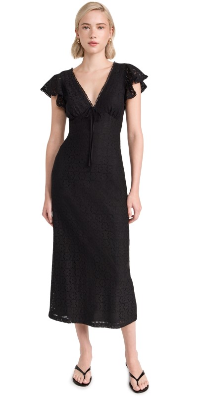 Lost + Wander Shadow Daisy Dress Black