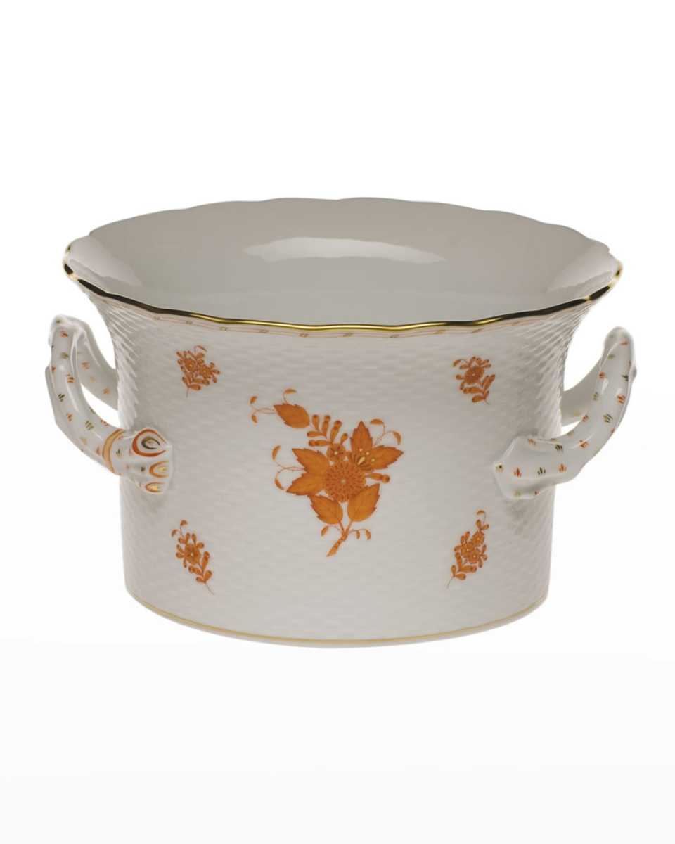 Chinese Boutique Rust Cache Pot with Handles