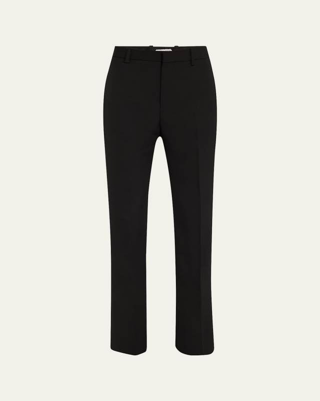 Wool Twill Flare Trousers