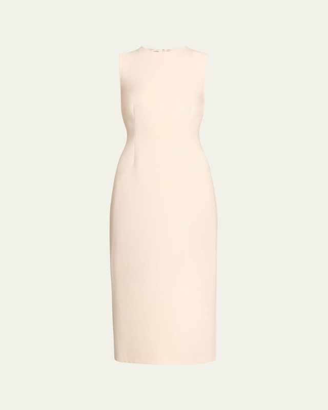 Crewneck Sleeveless Midi Sheath Dress