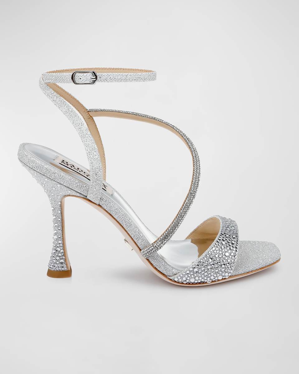 Sally Rhinestone Satin High-Heel Sandals