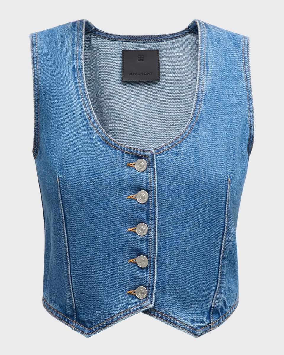 Voyou Denim Crop Waistcoat