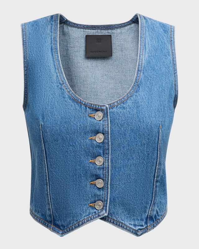 Voyou Denim Crop Waistcoat