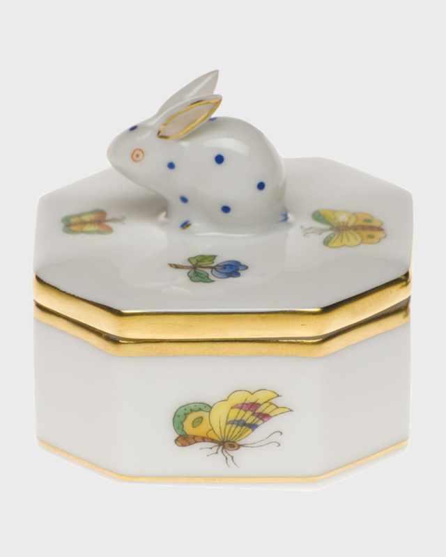 Queen Victoria Green Small Octagonal Bunny Box