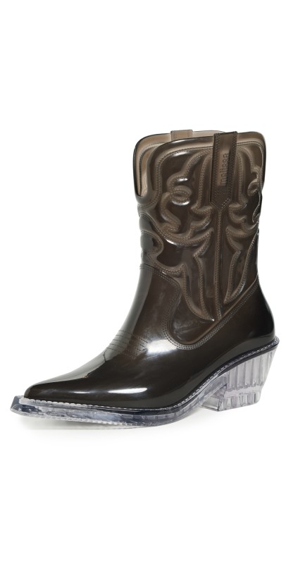 Melissa Texas Boots Black Transparent/Glass
