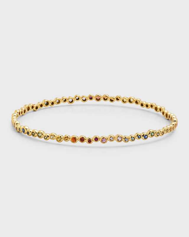 18K Starlet Bangle in Sapphire Rainbow
