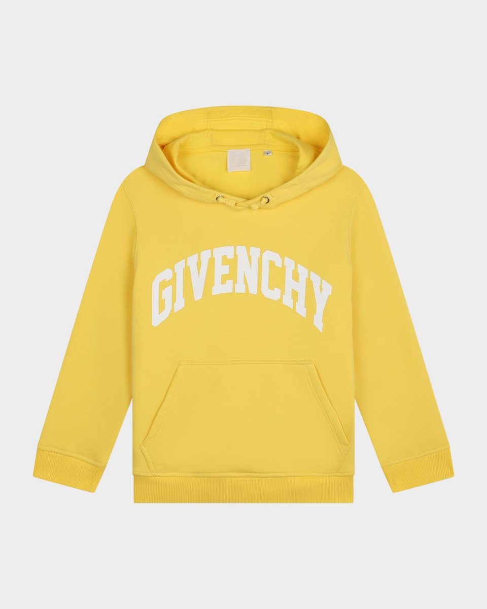 Boy's Curved Logo-Print Hoodie, Size 4-