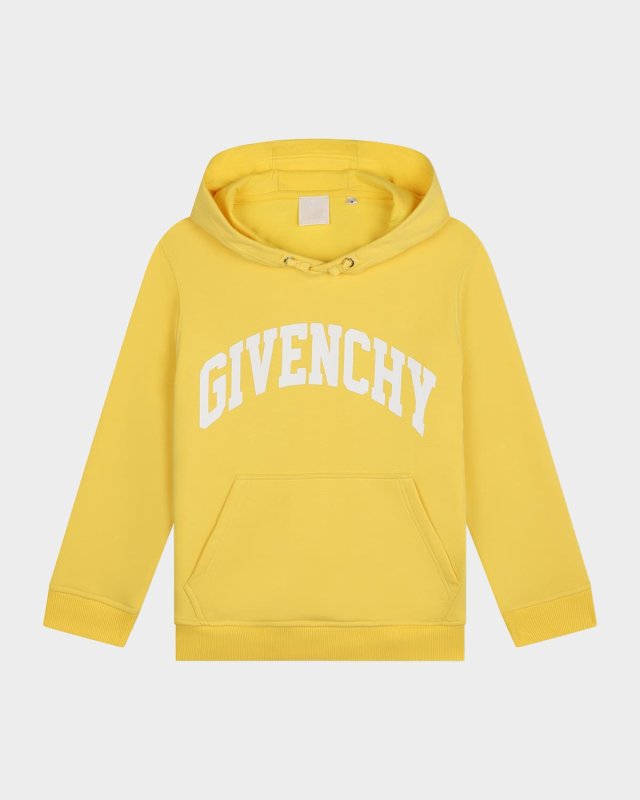 Boy's Curved Logo-Print Hoodie, Size 4-