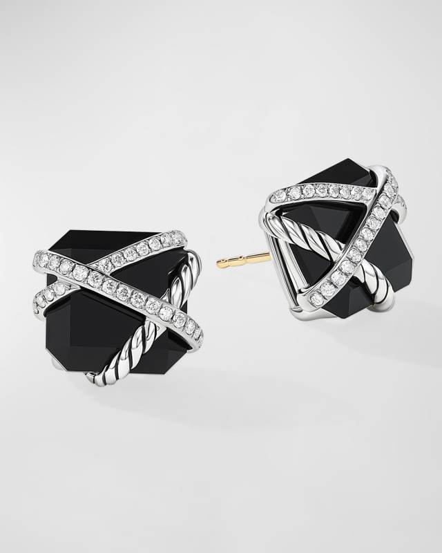 12mm Cable Wrap Stud Earrings in Silver